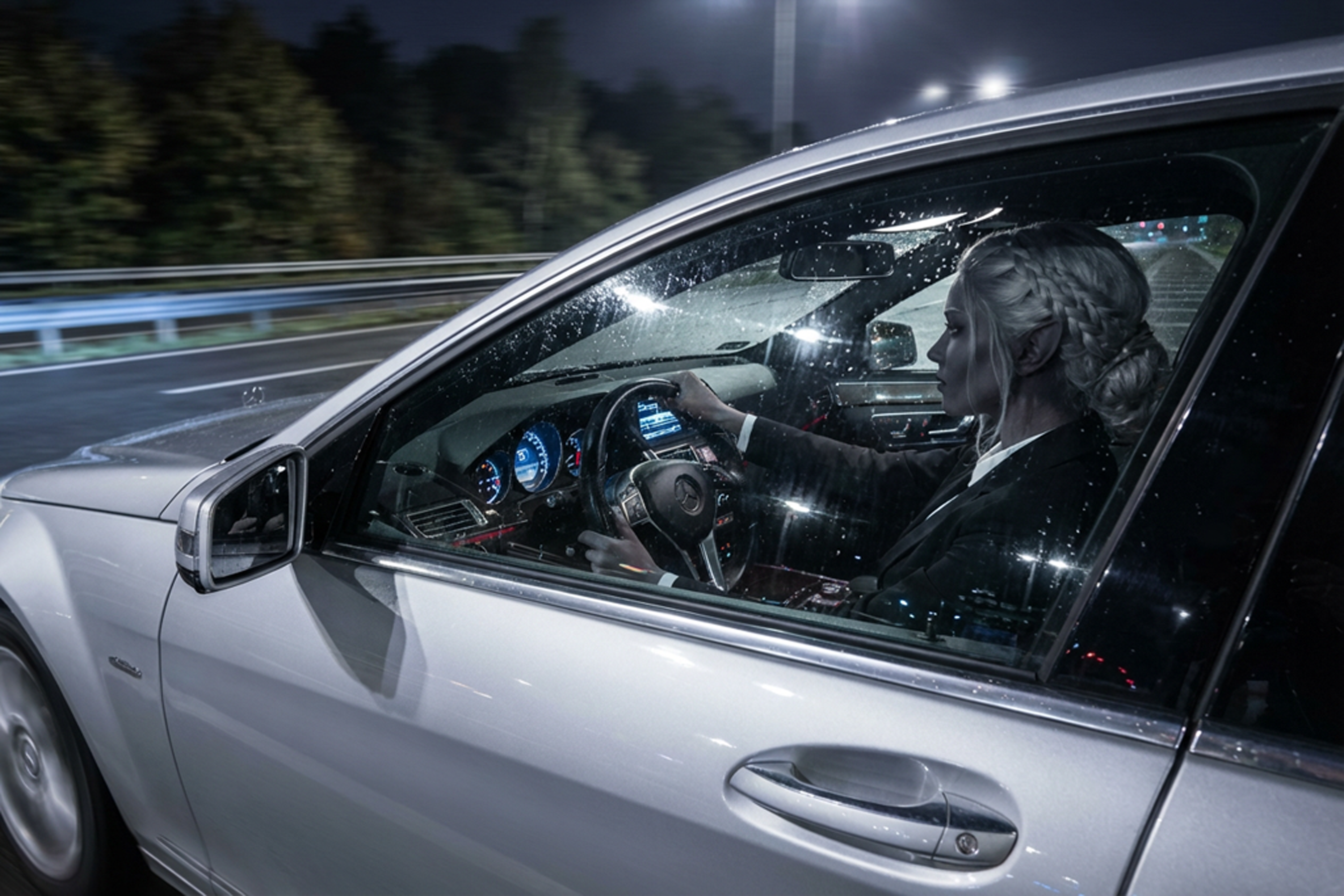 Alicia O Condemn driving a car