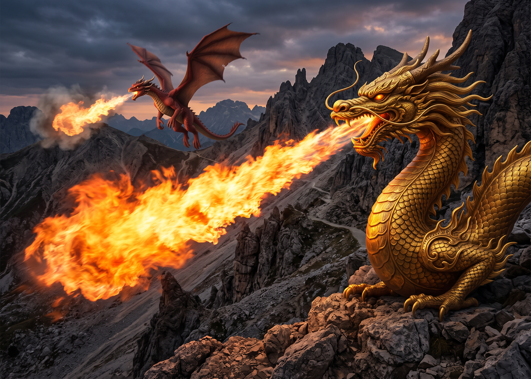 Auric teaching Arlon to breath fire